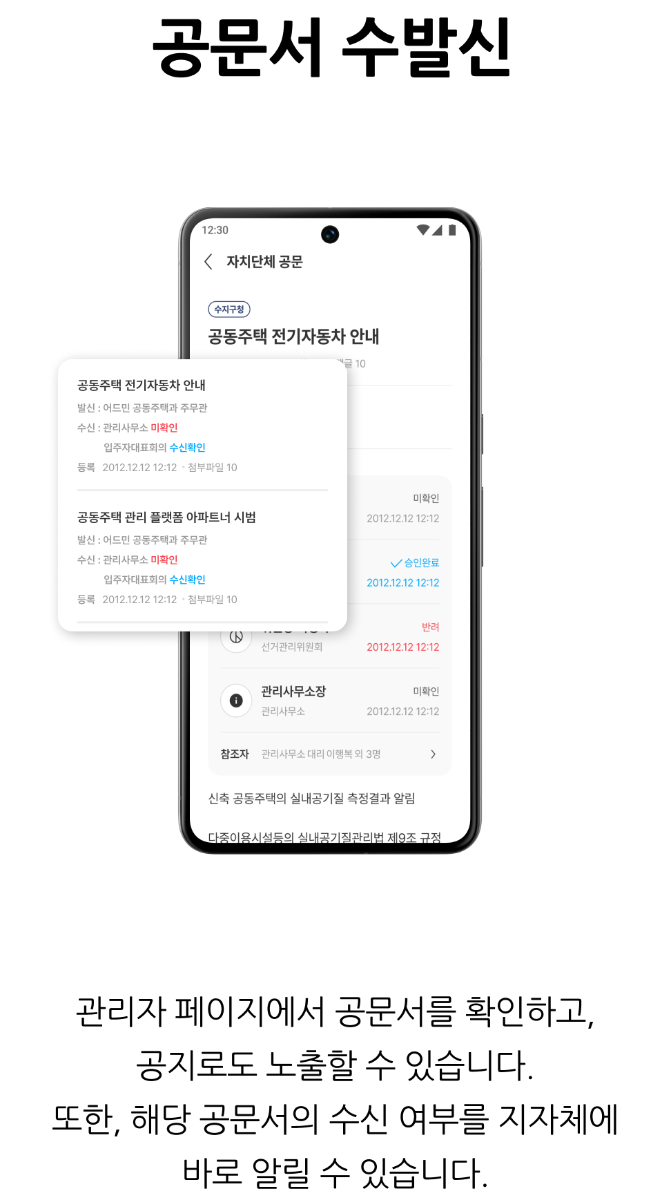 관리사무소 업무 지원, 공문서 수발신